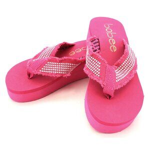 NEW !!! Bobee Fuchsia Pink Womens EVA Platform Wedge Thong Sandals